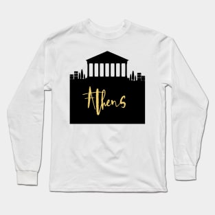 ATHENS GREECE DESIGNER SILHOUETTE SKYLINE ART Long Sleeve T-Shirt